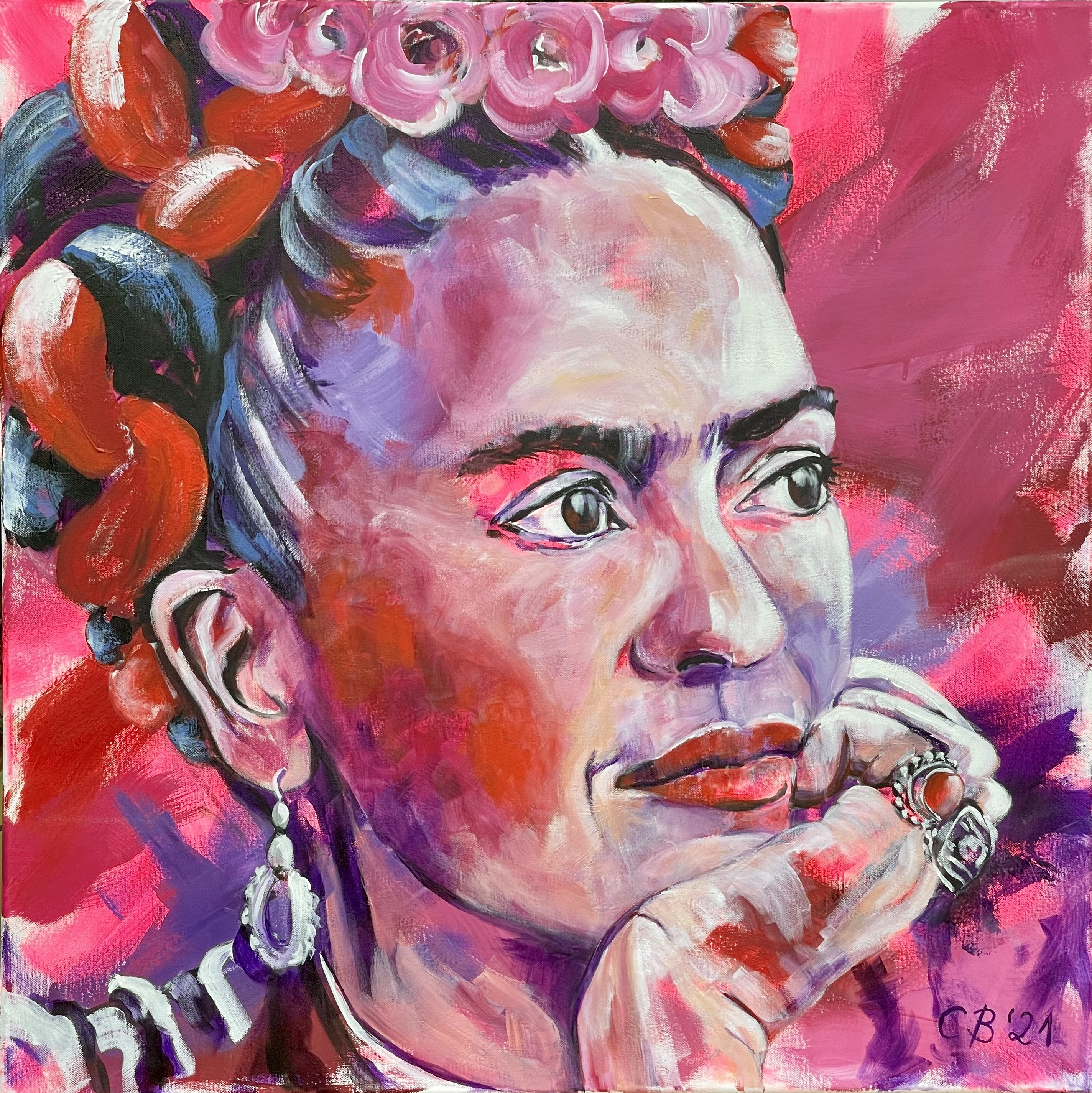 Frida Kahlo II 80x80 cm