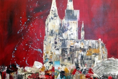 AStädteSkylines_Kölner Dom_Collage_100x100 cm