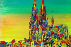 aStädteSkylines_Kölner Dom_grün_80x80 cm